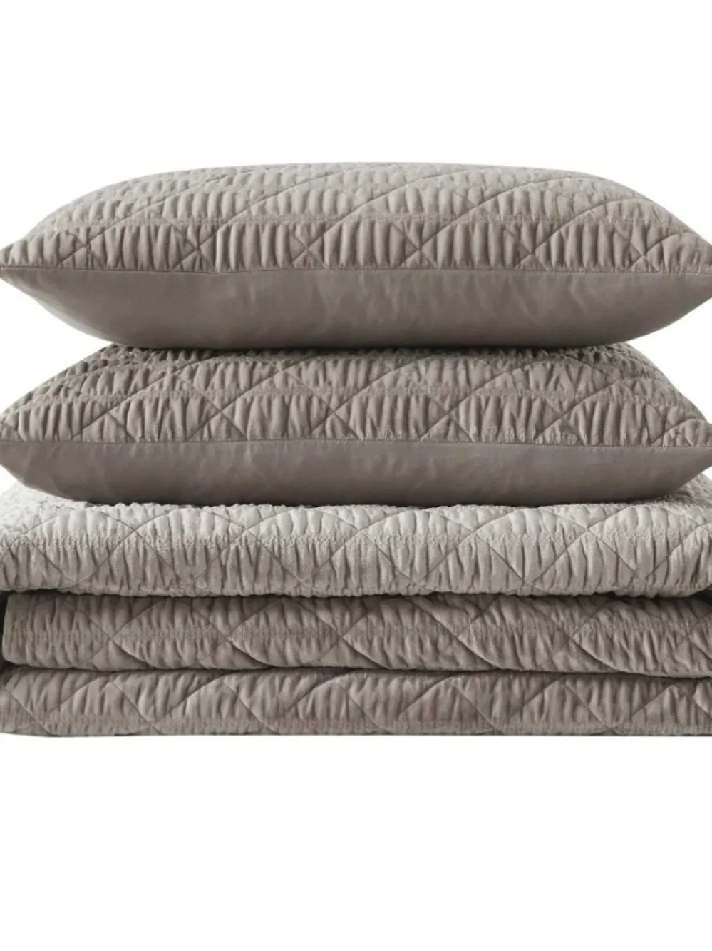 Vera Wang Faux Velvet Quilt king Set 3 pc